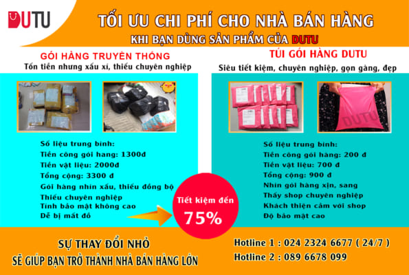 Tui gói hàng niêm phong tự dính Dutu