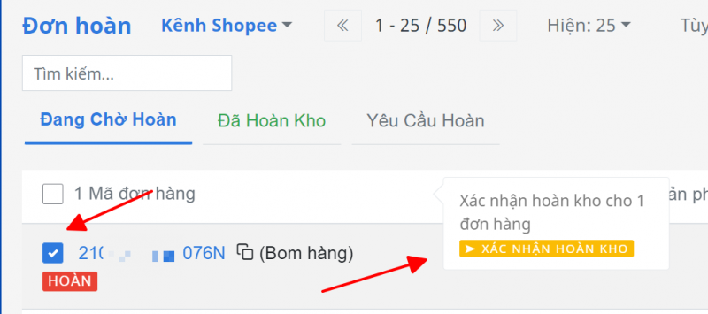 xác nhận hoàn hàng Shoppe