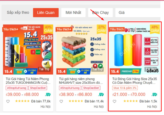 bộ từ khóa bán hàng trên Shoppe
